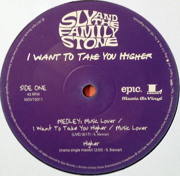 Sly & The Family Stone : I Want To Take You Higher (10", RSD, Mono, Ltd, Num)