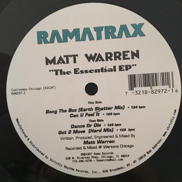 Matt Warren : The Essential EP (12", EP)