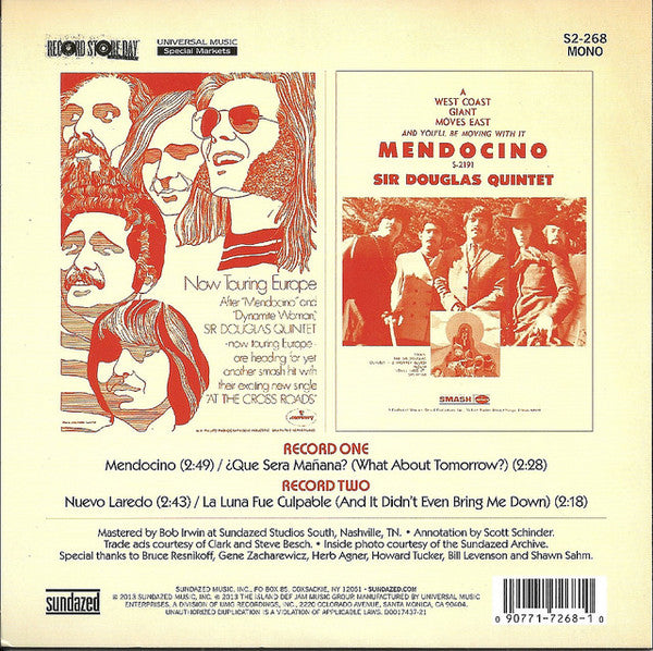Sir Douglas Quintet : Interpreta En Español (2x7", RSD, Single, Mono, RE, Gat)