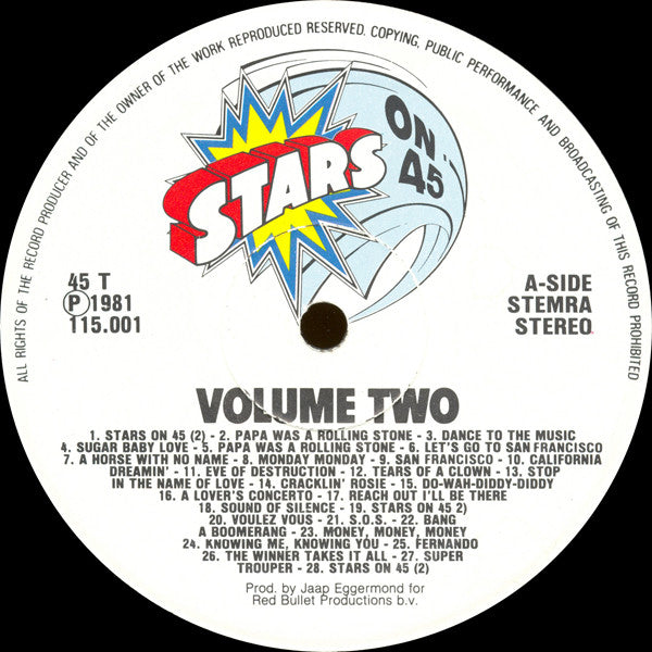 Stars On 45 : Stars On 45 Vol. 2 (12")