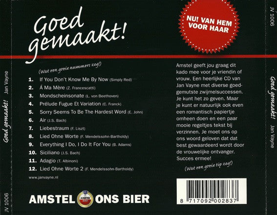 Jan Vayne : Goed Gemaakt! (CD, Album)