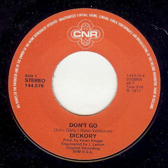 Dickory : Don't Go / Look At The Sky (7", Single)