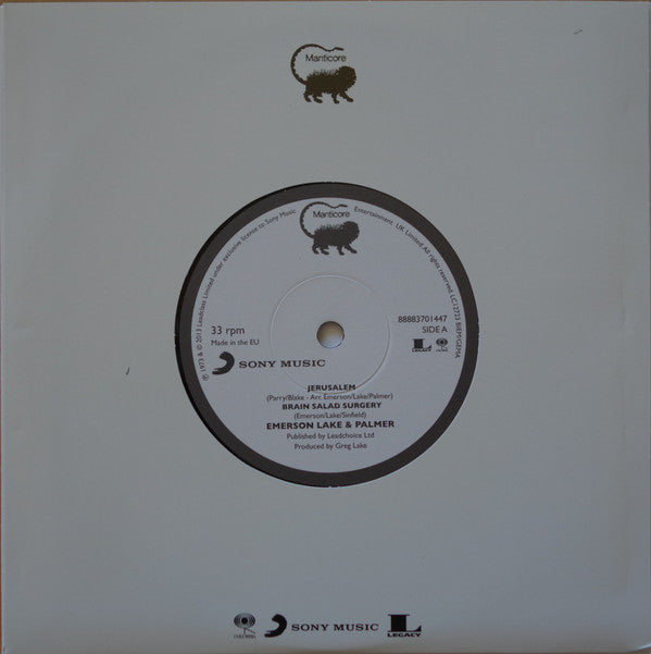 Emerson, Lake & Palmer : Jerusalem (7", RSD, Single, Ltd, Num, RE)