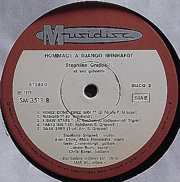 Stéphane Grappelli Quintet : Hommage À Django Reinhardt Volume 2 (LP, Album)