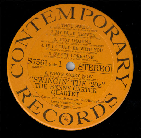 The Benny Carter Quartet : Swingin' The '20s (LP, Album, RE)