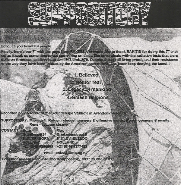 Suppository / Rakitis : Suppository / Allah Shnikov Terror (7", Gre)
