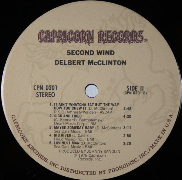 Delbert McClinton : Second Wind (LP, Album, Ter)