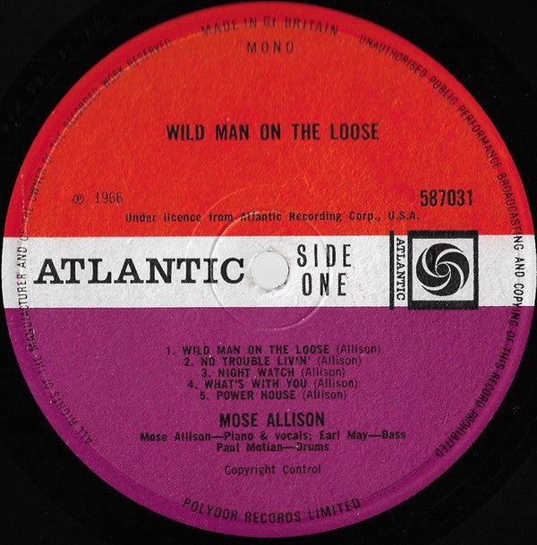 Mose Allison : Wild Man On The Loose (LP, Album, Mono)