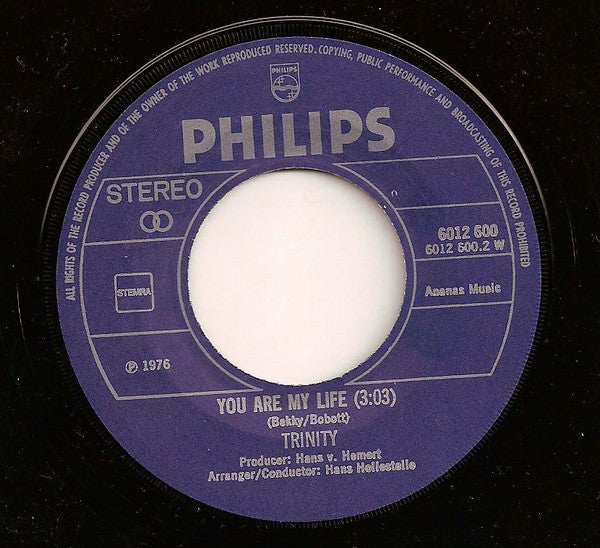 Trinity (14) : 002.345.709 (That's My Number) (7", Single)