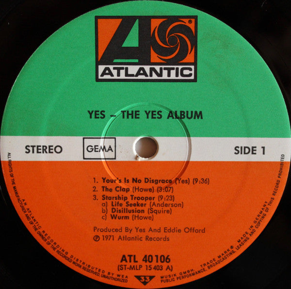 Yes : The Yes Album (LP, Album, RE, Gat)