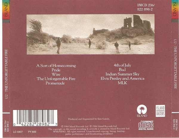 U2 : The Unforgettable Fire (CD, Album, RE, RP)
