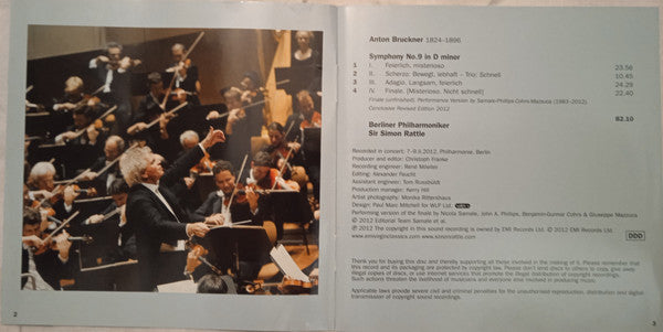 Anton Bruckner - Sir Simon Rattle, Berliner Philharmoniker : Bruckner 9 (Four Movement Version) (CD)