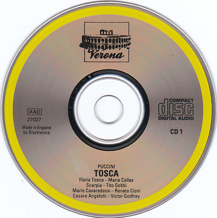 Maria Callas, Giacomo Puccini, Renato Cioni, Tito Gobbi, Victor Godfrey, Robert Bowman, Eric Garrett, Dennis Wicks, Edgar Boniface, David Sellar, Carlo Felice Cillario : Tosca (2xCD, 2 C)
