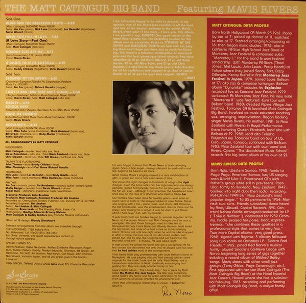 The Matt Catingub Big Band Featuring  Mavis Rivers : My Mommy & Me (LP, Album)