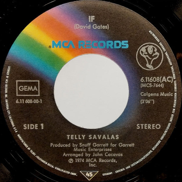 Telly Savalas : If (7", Single)
