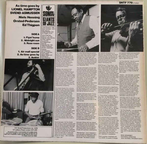 Lionel Hampton And Svend Asmussen : As Time Goes By (LP, Album)