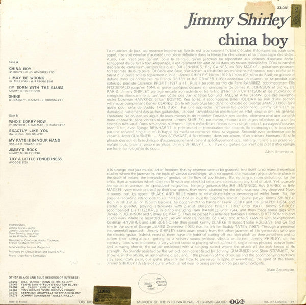 Jimmy Shirley : China Boy (LP, Album)