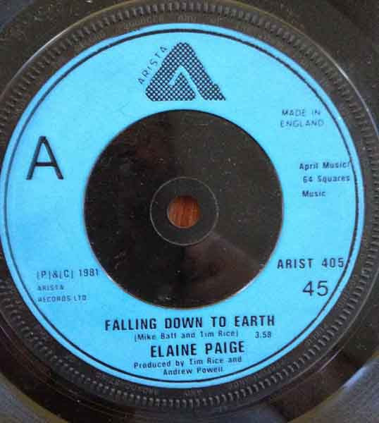 Elaine Paige : Falling Down To Earth (7", Single)