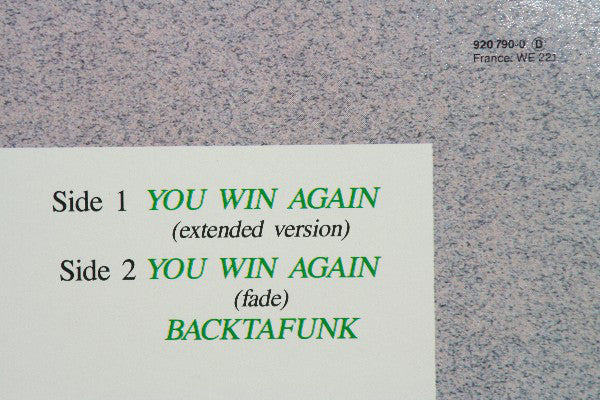 Bee Gees : You Win Again (12", Single)