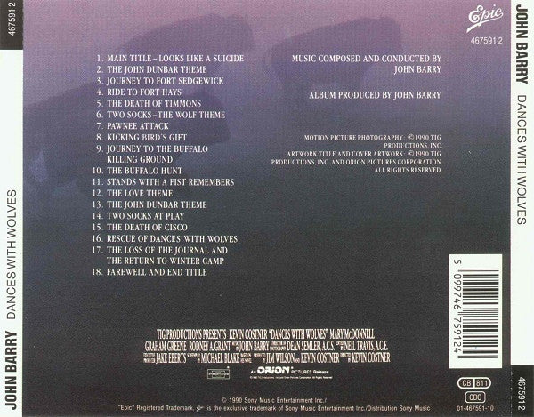 John Barry : Dances With Wolves (Original Motion Picture Soundtrack) (CD, Album, RE)
