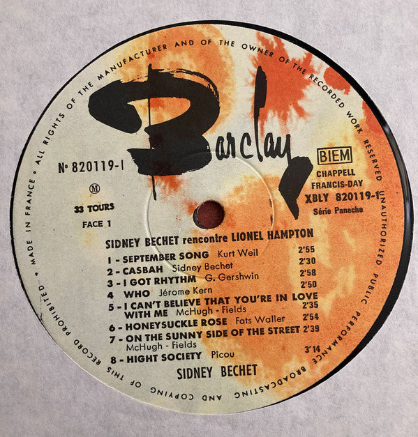 Sidney Bechet Rencontre Lionel Hampton : Sidney Bechet Rencontre Lionel Hampton (LP)