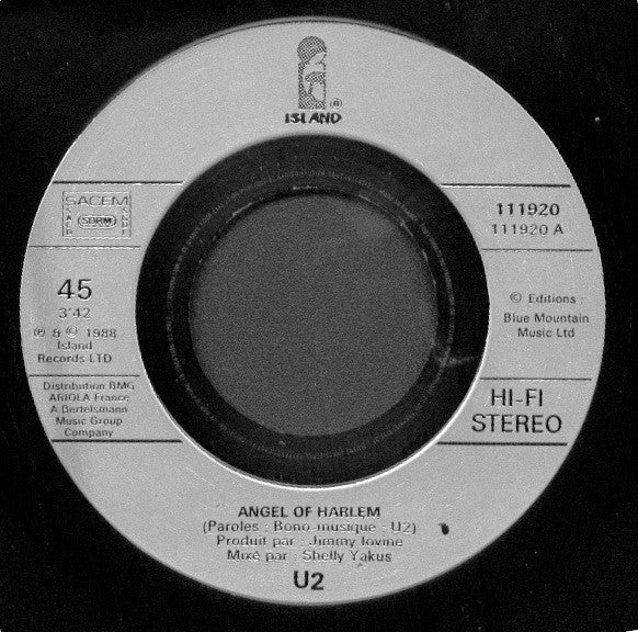 U2 : Angel Of Harlem (7", Single)