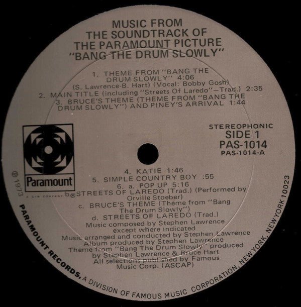 Stephen J. Lawrence : Bang The Drum Slowly (LP, Album)