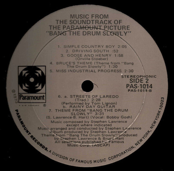 Stephen J. Lawrence : Bang The Drum Slowly (LP, Album)