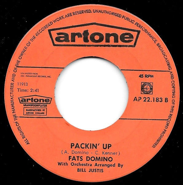 Fats Domino : Mary, Oh Mary / Packin' Up (7", Single)