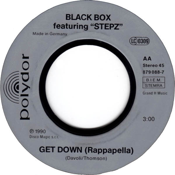 Black Box : Fantasy / Get Down (Rappapella) (7", Single, Sil)