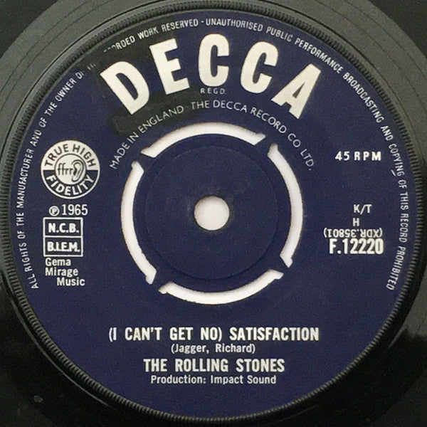 The Rolling Stones : (I Can't Get No) Satisfaction (7", Single, Exp)