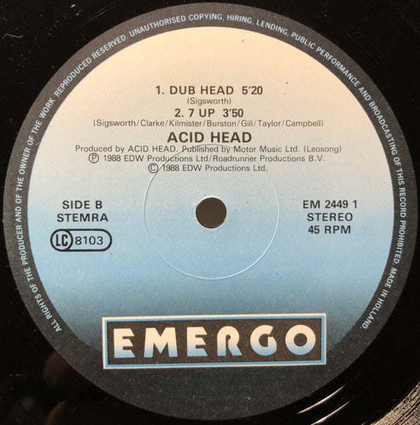 Acid Head : Overkill...That's The Way I Like It (12")