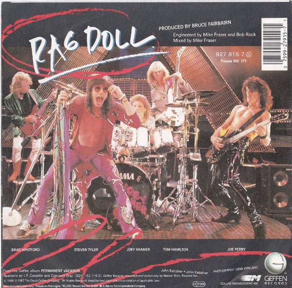 Aerosmith : Rag Doll (7", Single, 3rd)