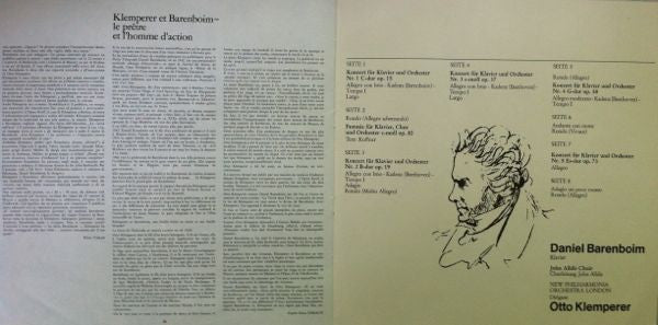 Ludwig van Beethoven - Daniel Barenboim - Otto Klemperer : Die Fünf Klavierkonzerte / Chorfantasie C-moll Op. 80 (4xLP + Box)