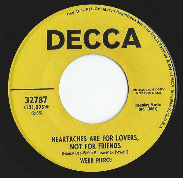 Webb Pierce : Tell Him That You Love Him (7", Single, Promo, Pin)