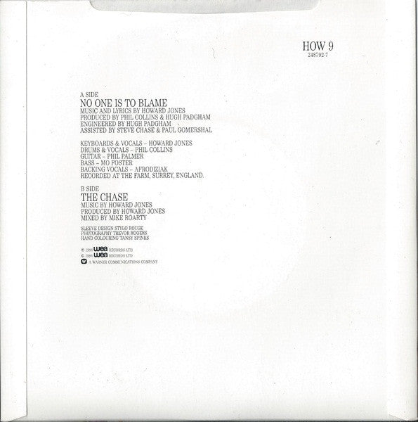 Howard Jones : No One Is To Blame (7", Single, Pap)