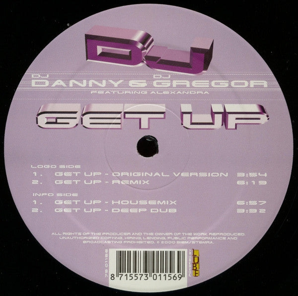 DJ Danny (2) & DJ Gregor : Get Up (12")