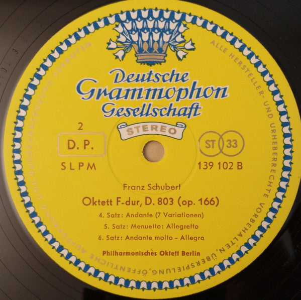Schubert* / Philharmonisches Oktett Berlin : Oktett F-dur D. 803 (LP)