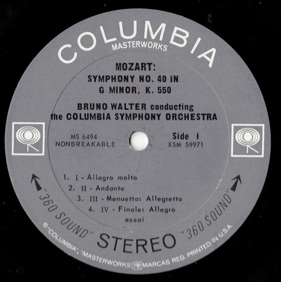 Bruno Walter Conducts Mozart* : Symphony No.38 In D Major, "Prague" / Symphony No.40 In G Minor (LP, Album)