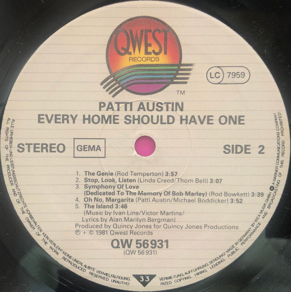 Patti Austin : Every Home Should Have One (LP, Album)