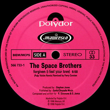 The Space Brothers : Forgiven (I Feel Your Love) (Remixes) (12")