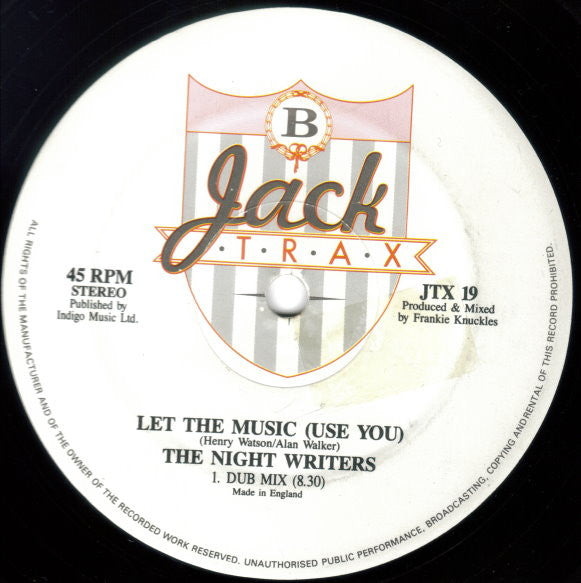 The Night Writers : Let The Music (Use You) (12")