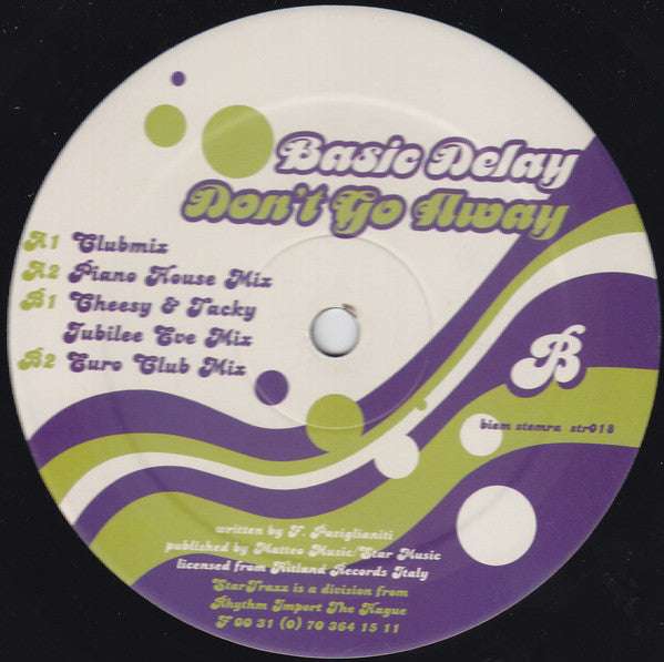Basic Delay : Don't Go Away (12")