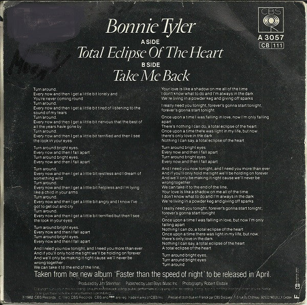 Bonnie Tyler : Total Eclipse Of The Heart (7", Single)