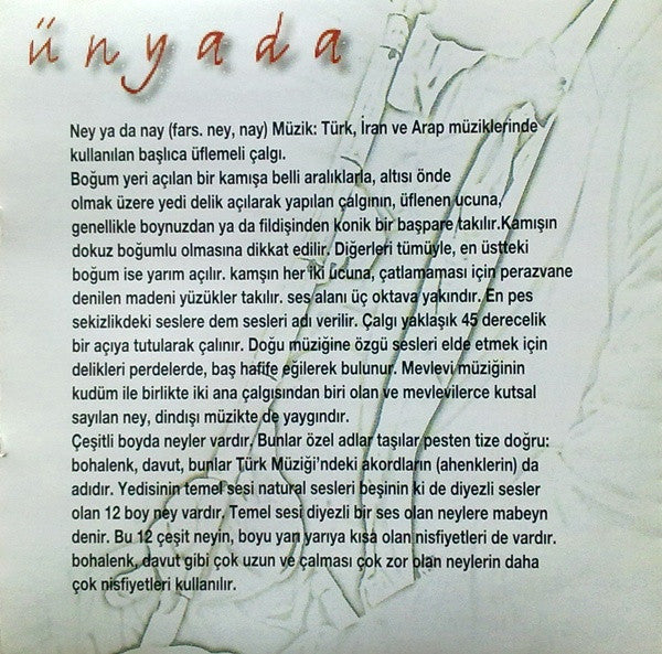 Eyüp Hamiş : Ney The Sufi Cry Out (CD)