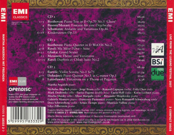 Martha Argerich And Friends : Live From The Lugano Festival 2007 (3xCD, Album)
