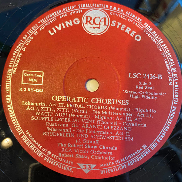 The Robert Shaw Chorale : Operatic Choruses (LP)