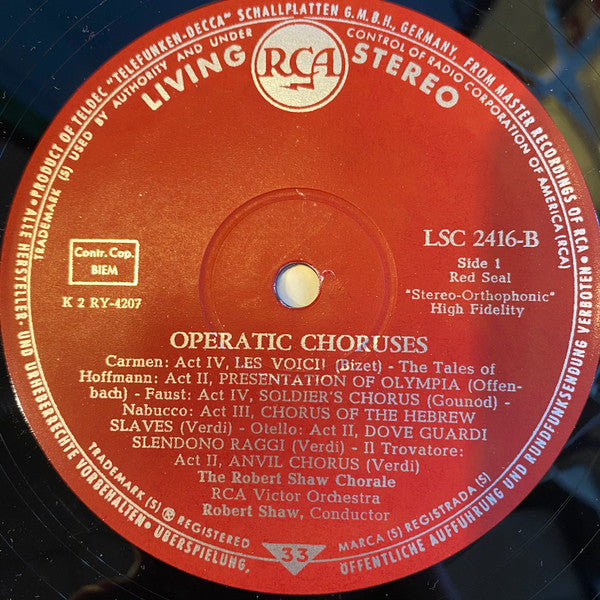 The Robert Shaw Chorale : Operatic Choruses (LP)