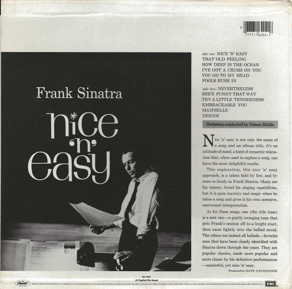 Frank Sinatra : Nice 'N' Easy (LP, Album, RE)
