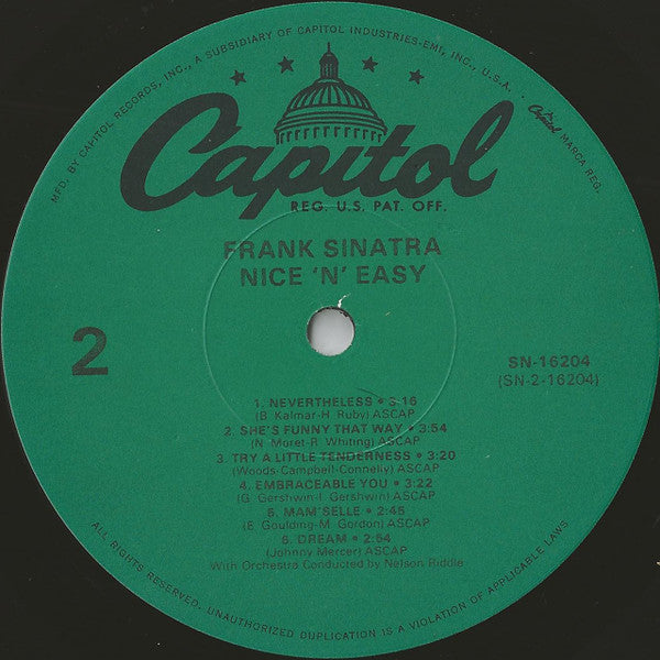 Frank Sinatra : Nice 'N' Easy (LP, Album, RE)